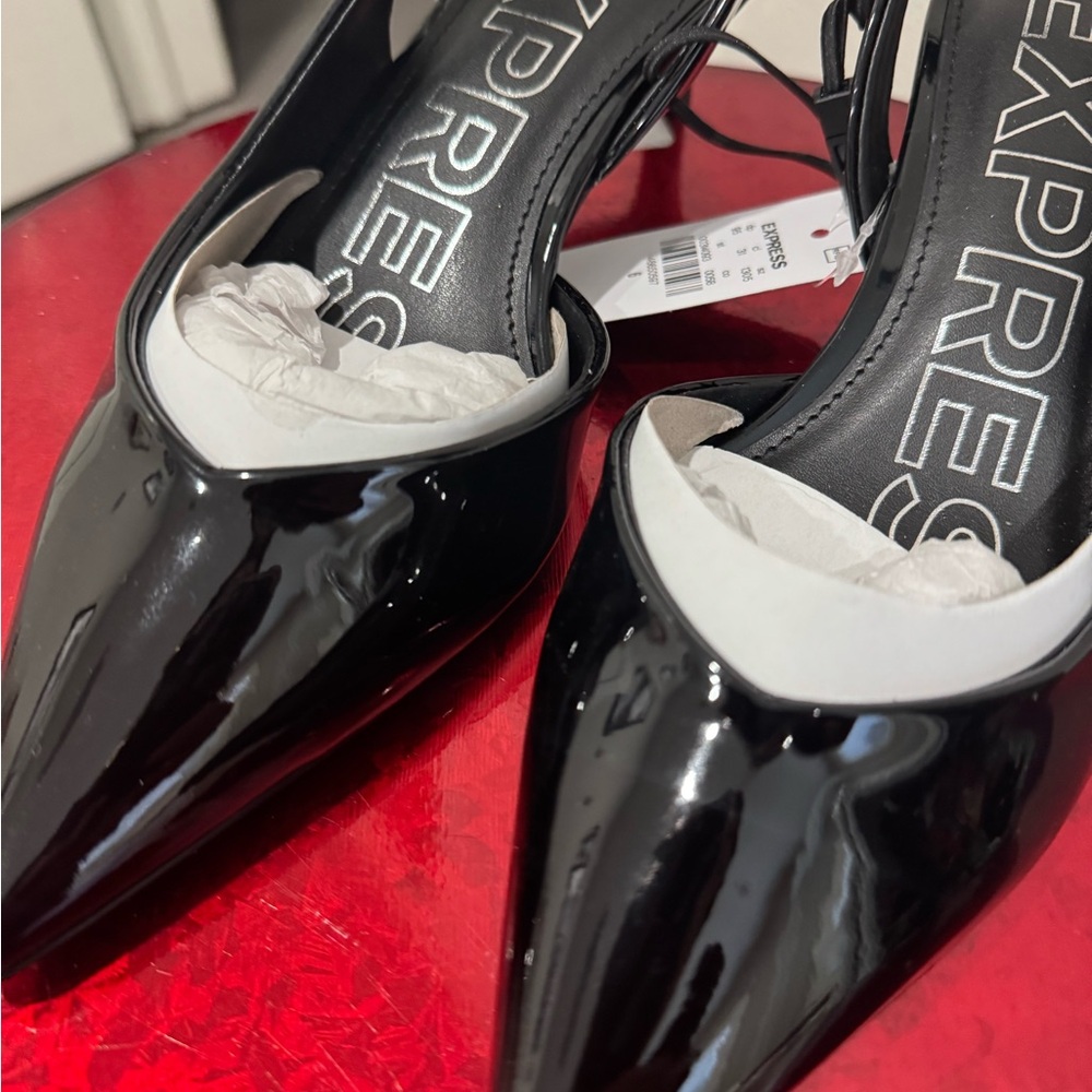 Express Black Patent Leather Heels